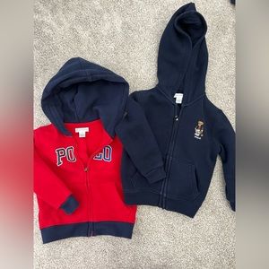 Polo 24 month zip up sweatshirts with hoods